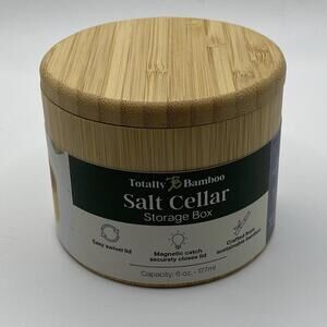 Totally Bamboo Salt And Storage Box / Cellar with Swivel Lid – 6 oz Capacity New
